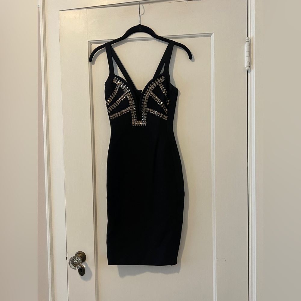 Marciano Black Dress w/ Embellishments & Sweetheart Neckline - XS-  like new